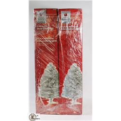 LOT OF 4 TWO FOOT PRE LIT SILVER TINSEL TREES
