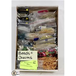FLAT OF BEADS & CHARMS