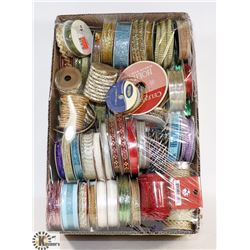 BOX OF ASSORTED RIBBON
