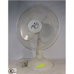 WHITE FC 3-SPEED QUIET OSCILLATING FAN -