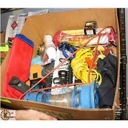LARGE BOX FULL OF HUNTING/CAMPING &
