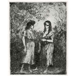 Augustus John -drypoint etching