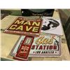 Image 1 : LOT INCLUDING ASSORTED SIGNS & PAIR OF WALL MOUNTED BOTTLE OPENERS WITH CAP CATCHER SIGNS