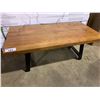 Image 1 : 2 SLAB NATURAL WOOD TOP METAL LEG COFFEE TABLE
