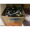 Image 1 : BOX OF ASSORTED LIQUOR DISPENSING GUNS & 6 PLASTIC LIQUID 700/20 OZ/LITERS CONTAINERS