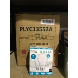 Case of Luminus LED BasixDaylight A19 Bulbs (2pk x 12 cs)