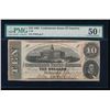 Image 1 : 1863 $10 Confederate States of America Note PMG 50NET