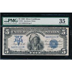 1899 $5 Chief Silver Certificate PMG 35