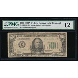 1934A $500 Richmond Federal Reserve Note PMG 12