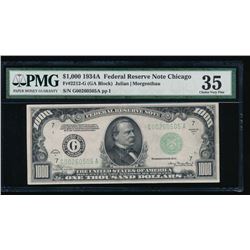 1934A $1000 Chicago Federal Reserve Note PMG 35