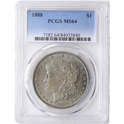 1888 $1 Morgan Silver Dollar Coin PCGS MS64 Nice Toning