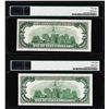 Image 2 : Lot of (2) 1950E $100 Federal Reserve Notes Chicago PMG Choice About Uncirculated 58