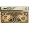 1899 $2 Mini Porthole Silver Certificate PMG 15