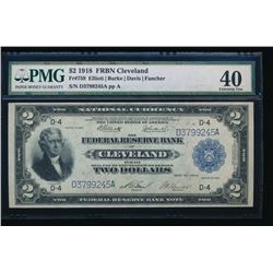 1918 $2 Cleveland Federal Reserve Bank Note PMG 40