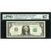 Image 1 : 2017 $1 Dallas Federal Reserve Radar Note PMG 67EPQ
