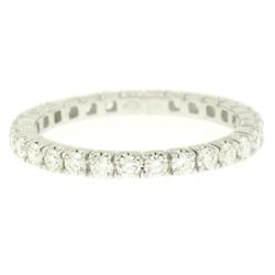 18K White Gold 1.0 ctw F VS1 Round Brilliant Prong Set Diamond Eternity Band Rin