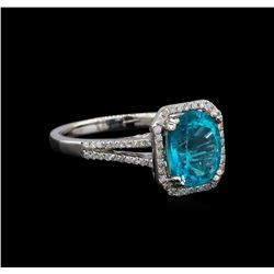 2.75 ctw Apatite and Diamond Ring - 14KT White Gold