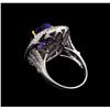 Image 3 : 14KT Two-Tone Gold 5.47 ctw Tanzanite and Diamond Ring