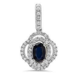 14k Gold 0.72CTW Blue Sapphire Pendant