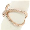 Image 2 : 14k Rose Gold 0.50 ctw 45 Round Brilliant Diamond Simple X Ex Cross Band Ring