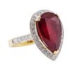 Image 1 : 9.24 ctw Ruby and Diamond Ring - 14KT Yellow Gold