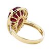 Image 3 : 9.24 ctw Ruby and Diamond Ring - 14KT Yellow Gold