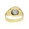 Image 6 : 14K Yellow Gold 3.50 ctw Oval Bezel Set Star Sapphire Grooved Step Ring