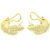 Image 1 : 18K Yellow Gold 0.64 ctw Pave FINE Round BRILLIANT Diamond Huggie Hoop Earrings