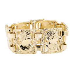 Sculpted Station Bracelet - 14KT Yellow Gold