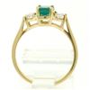 Image 8 : 14k Solid Yellow Gold 1.03 ctw Three Stone Prong Set Oval Emerald & Diamonds Rin