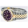 Image 4 : Rolex Mens 2 Tone 14K Maroon & Ruby Channel Set Diamond Datejust Wristwatch