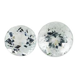 15.80 ctw.Natural Round Cut Aquamarine Parcel of Two