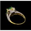 Image 3 : 2.12 ctw Tsavorite and Diamond Ring - 18KT Yellow Gold