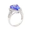 Image 4 : 6.30 ctw Tanzanite and Diamond Ring - Platinum