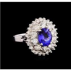 14KT White Gold 2.38 ctw Tanzanite and Diamond Ring