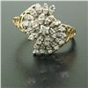 Image 6 : 14k Yellow Gold .50 ctw Round Brilliant Diamond Spiral Cluster Ring w/ Open Side