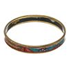 Image 1 : Hermes Multicolor Narrow Printed Enamel Bangle Bracelet