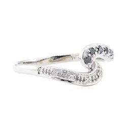 0.30 ctw Black and White Diamond Ring - 14KT White Gold