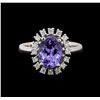 Image 2 : 14KT White Gold 2.16 ctw Tanzanite and Diamond Ring