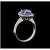 Image 4 : 14KT White Gold 2.16 ctw Tanzanite and Diamond Ring