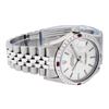 Image 3 : Rolex Mens Stainless Steel Silver Index Diamond & Ruby 36MM Datejust Wristwatch