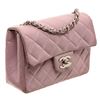 Image 1 : Chanel Purple Quilted Leather Classic Mini Square Flap Bag