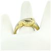 Image 4 : Estate 18k Two Tone Gold 0.12 ctw Round Cut Diamond Open Interlocking Heart Ring