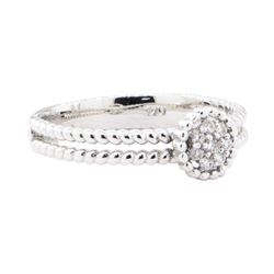 0.08 ctw Diamond Cluster Ring - 14KT White Gold