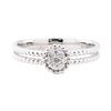 Image 2 : 0.08 ctw Diamond Cluster Ring - 14KT White Gold