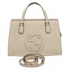 Image 1 : Gucci Cream White Grained Leather Soho Top Handle Bag