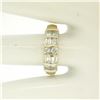 Image 8 : 14K Solid Yellow Gold 1.14 ctw Bar Set Round & Baguette Diamond Band Ring Size 7