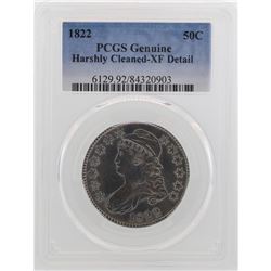 1822 Capped Bust Half Dollar Coin PCGS XF Detail