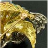 Image 6 : 18k Yellow Gold Multi Color Enamel 46 Diamond Peacock Pin Brooch