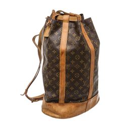 Louis Vuitton Monogram Canvas Leather Randonne Backpack Bag